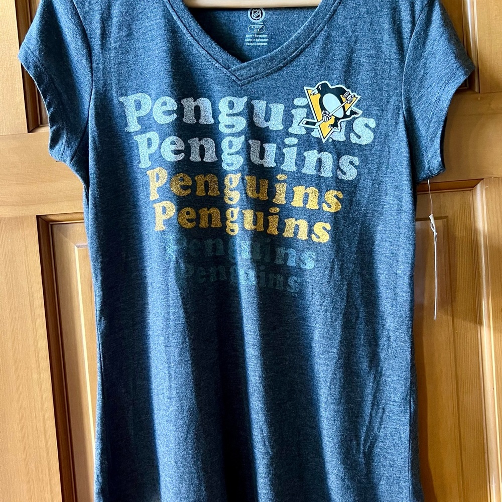 NHL Penguins Blue and Gold Short Sleeve Tee